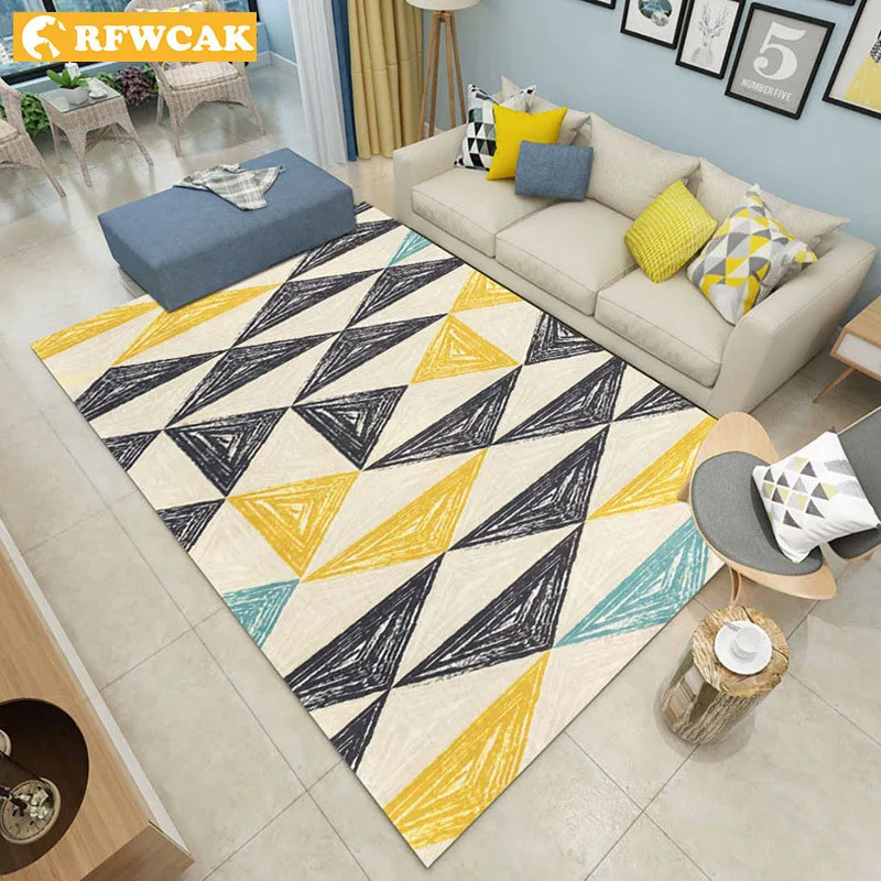 

RFWCAK 80*120cm Modern Geometric Carpet Area Rug Floor Carpet For Living Room Kids Bedroom Anti-slip Large Rug Tapete Home Decor
