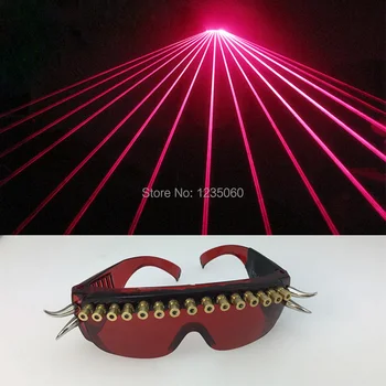 

Halloween Bar Club Red Laser Light Party Glasses Man Women Ballroom Dance Costumes Singer Stage Glasses Glowing Wears