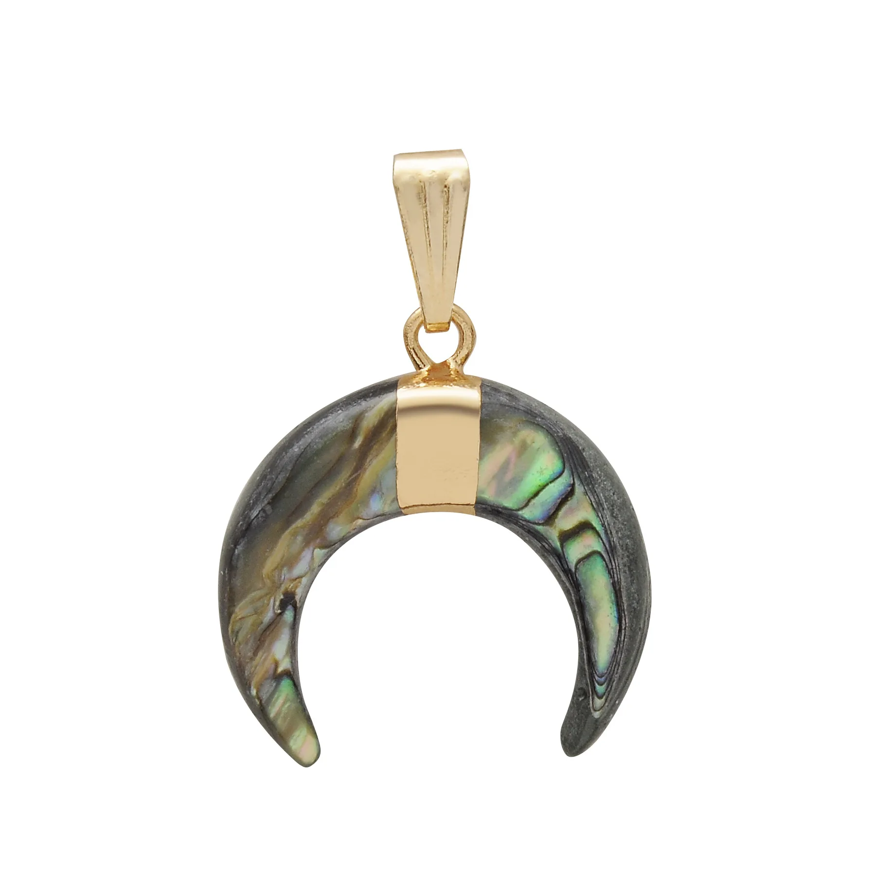 

Natural Stones Crescent Moon Necklaces Pendants Crystal Stone Gold Color Reiki Women Jewelry piedra natural colgante 20*20mm