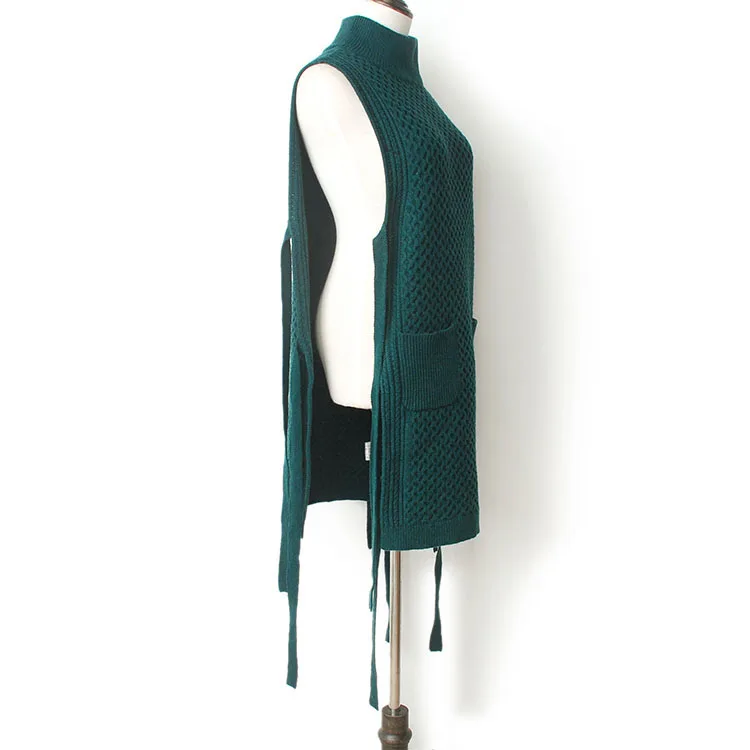 YUNINYOYO turtleneck side vent knitted long sweater Pop pattern Stereoscopic jacquard sweater 2colours wool Vest sweater YUNINYOYO turtleneck side vent knitted long sweater Pop pattern Stereoscopic jacquard sweater 2colours wool Vest sweater