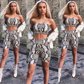 

Womens Autumn Casual Shinny Tube Top Shorts Bodycon Two Piece Set Outfits Short Sport Jumpsuit Sets