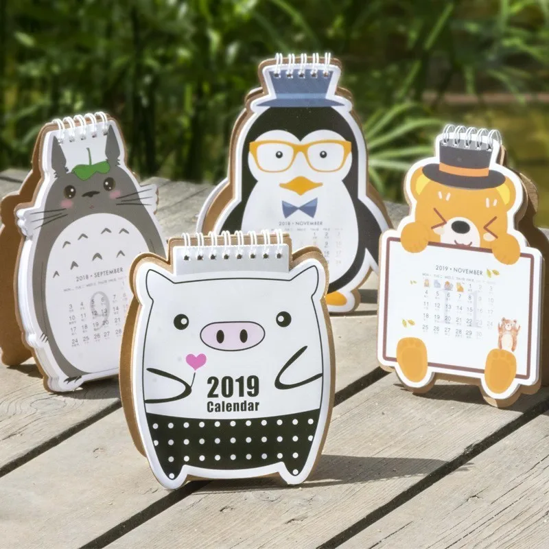 

Cute Table Desktop Calendar Planner 2019 Office Decoration Supplies Kawaii Organizer Desk Perpetual Calendar For School 00018