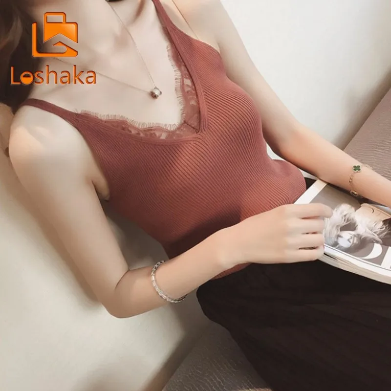 LOSHAKA весна из вязаного цветочного кружева однотонная строчка кофта с v-вырезом