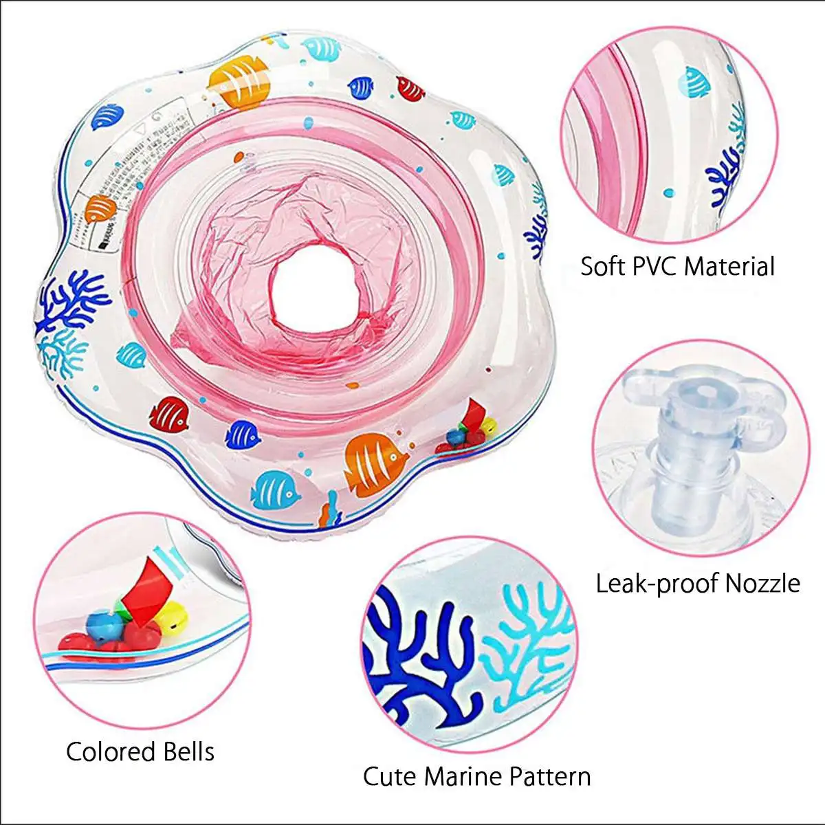Baby Swimming Ring Inflatable Infant Armpit Floating Kids Swim Pool Accessories Circle Bathing Inflatable Double Raft Rings Toy