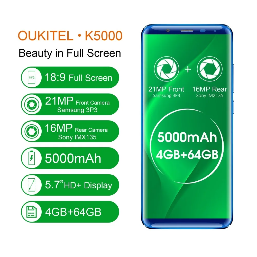 Oukitel K5000 18:9 Дисплей 5,7 \ Oukitel K5000 18:9 Дисплей 5,7 \