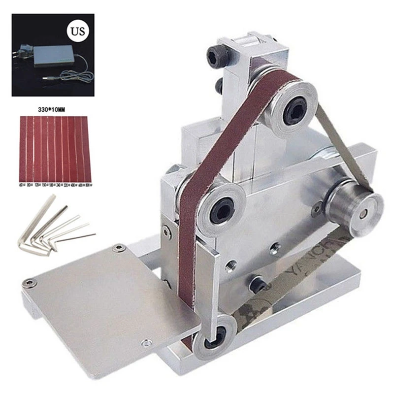 Us Plug Diy шлифовальный ленточный мини-станок, настольный шлифовальный станок, шлифовальная полировальная машинка, буферная электрическая угловая шлифовальная машина 175x110x140 мм