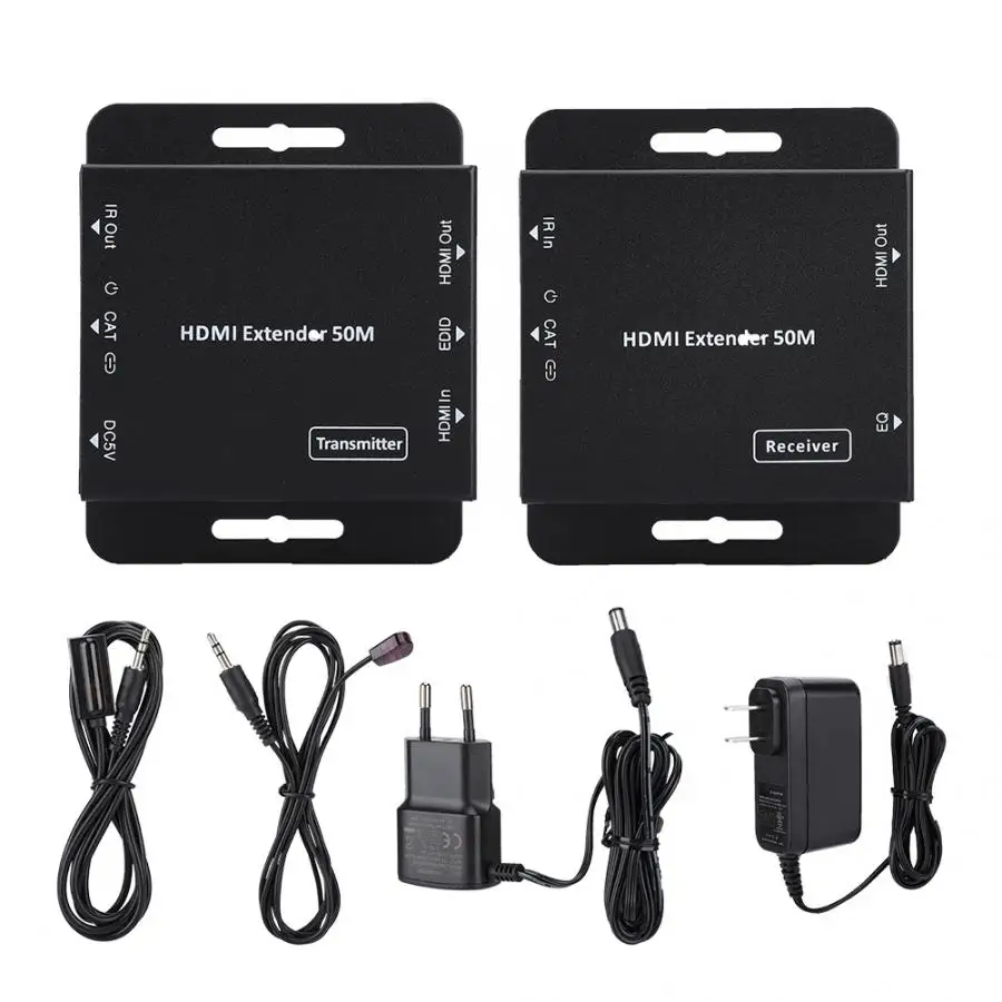

50M HDMI 1080P Single Line Network Extender Transmitter Receiver Adapter bluetooth transmitter audio