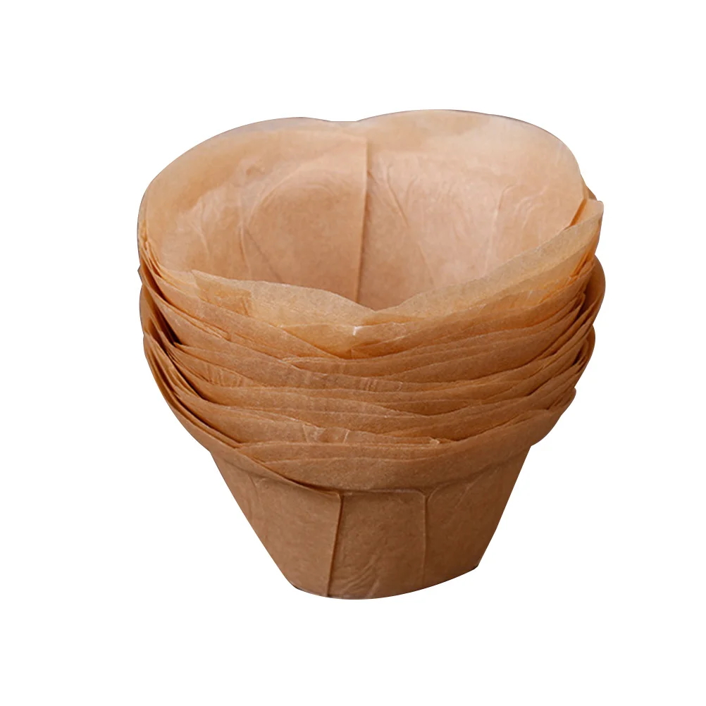 50 Pcs Lotus Shaped Cupcake Wrappers Muffin Cake Cups Baking Liners