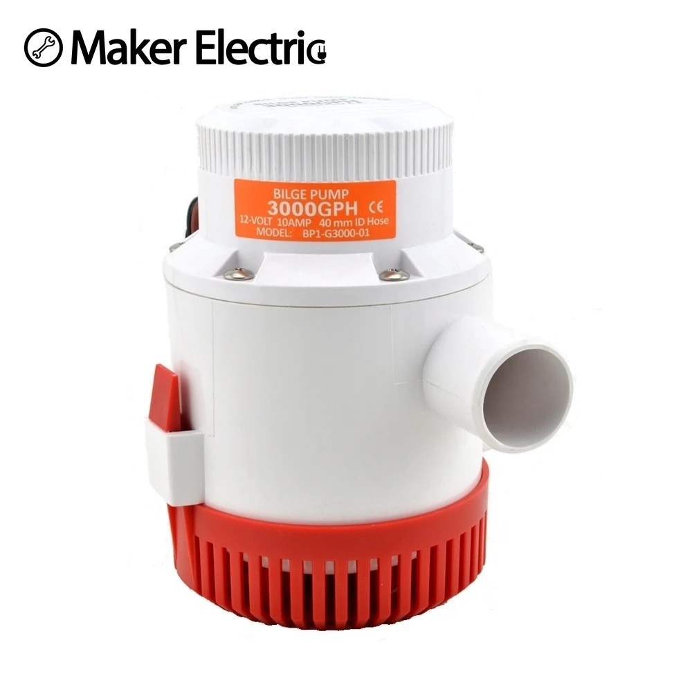 

Waterproof pump MKBP-G3000-12/24 3000GPH battery powered bilge Impeller DC 12/24v ,marine sump pump Electric