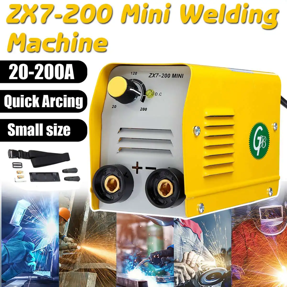 220V ZX7-200 Mini Portable MMA ARC Welder IGBT DC Inverter Welding Machine GS