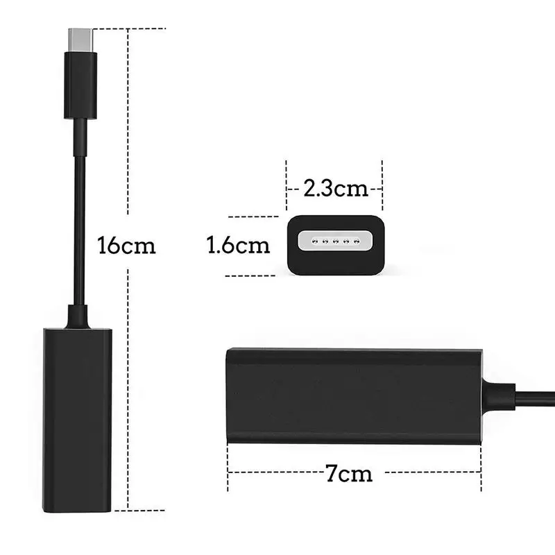 

Type-C To MagSafe 1&2 Converter Adapter Alloy + PVC Material Suitable For MacBook IPad Samsung S8/S9/Note Black
