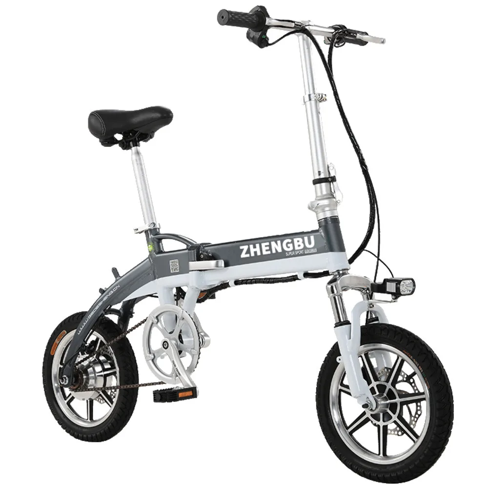 Folding Electric Scooter Two Wheels Electric Bicycle 14 Inch 240W 48V Mini Portable Smart Pink Ladies Electric Bike