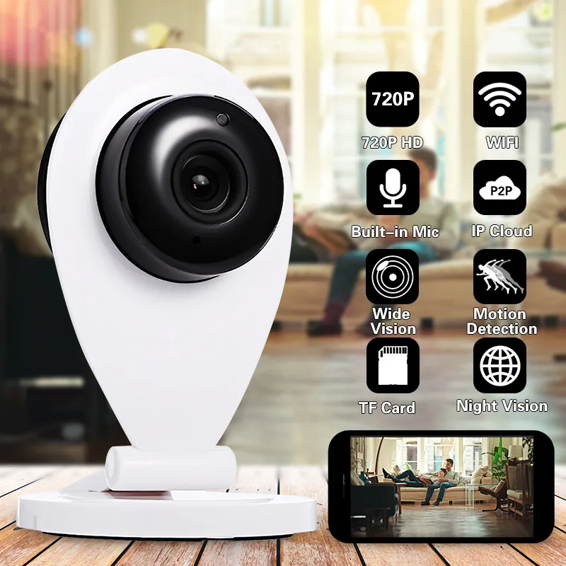 

Home Security IP Camera Wi-Fi Wireless Mini Network Camera Surveillance Wifi 720P Night Vision CCTV Camera Baby Monitor