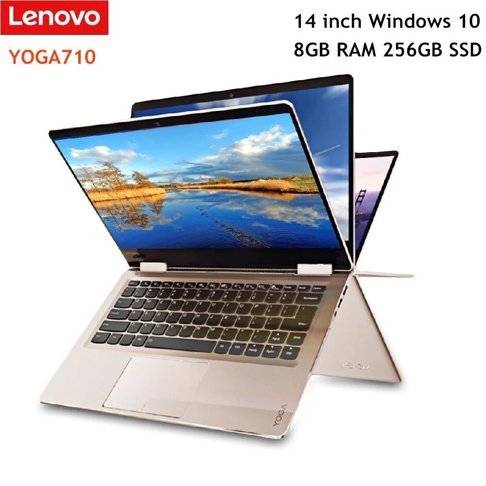 Lenovo YOGA710 ноутбук 14 дюймов 1920x1080 Windows 10 двухъядерный 8 ГБ ОЗУ 256 ГБ SSD HDMI Bluetooth 2,4 ГГц/5,0 ГГц WiFi ноутбук