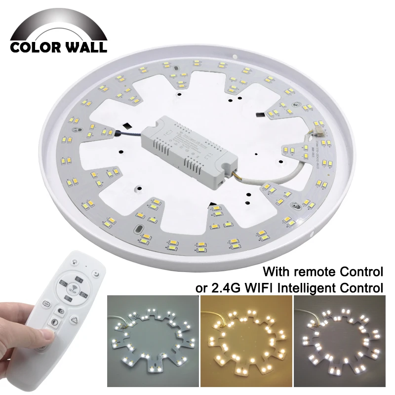 

LED intelligent dimming ceiling light 2.4G wifi mobile phone connection with remote control three color temperature ceiling lamp