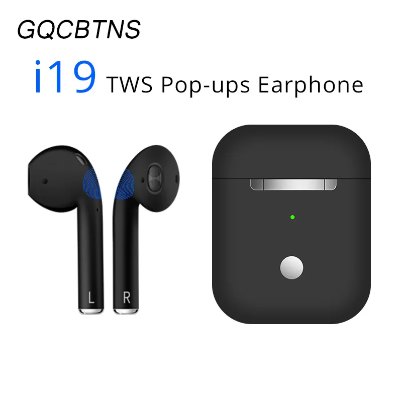 

Original Pop up i19 tws 1:1 wireless earphones Bluetooth 5.0 headsets cordless headphone PK W1 chip i10 tws air xy pods i13 i14