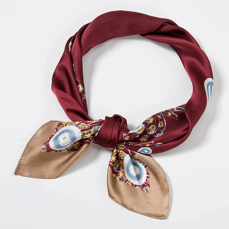 

Spring silk scarf simulation silk 70cm red small square scarf