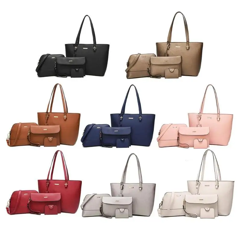 4 قطعة/المجموعة شنطة كتف مخلب النساء Crossbody أكياس بلون بطاقة تصميم حامل اليد للسيدات حزب محفظة 2019 جديد