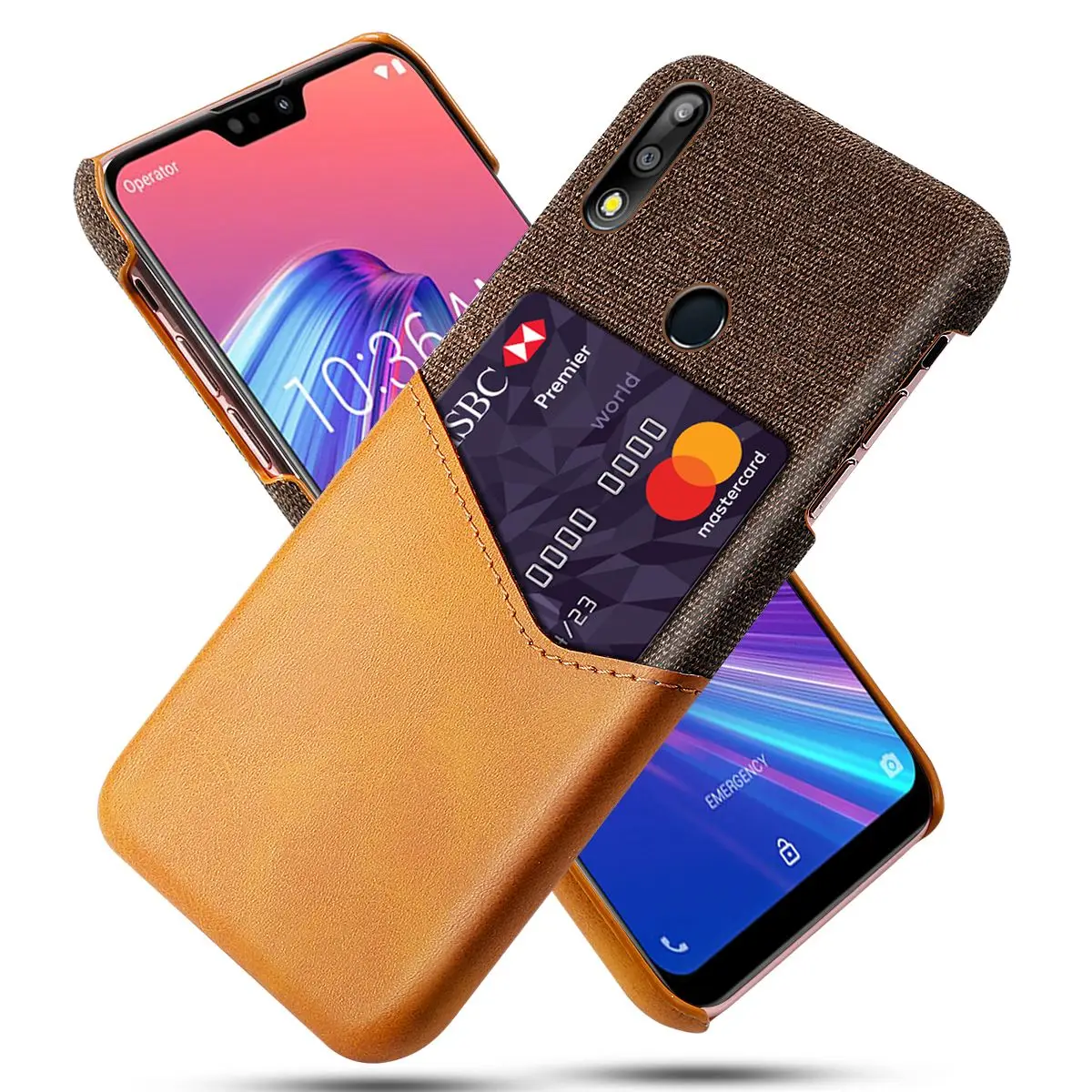 

For Asus Zenfone Max Pro M2 ZB631KL Case Splicing PU Leather Card Holder Fabric Soft Cover For Asus Zenfone Max M2 ZB633KL Case