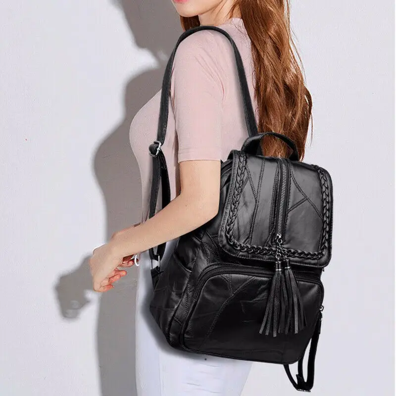 Женский рюкзак из искусственной кожи 2019 школьная сумка классическая черная