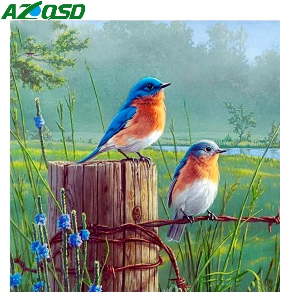 AZQSD Алмазная мозаика синяя птица 5D Diy алмазная живопись животное рукоделие