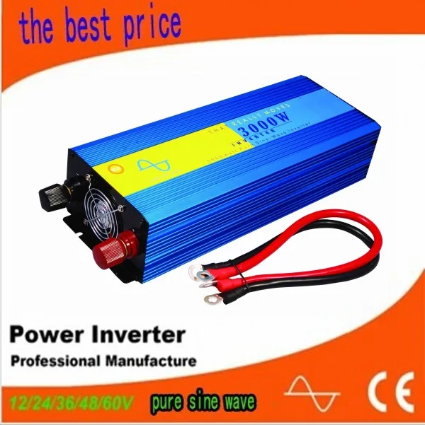 

3000W Pure sine wave inverter 3000W Solar inverter 12V 24V 48V DC to 100V/110V/ 220V/230V/240V AC Peak power 6000W