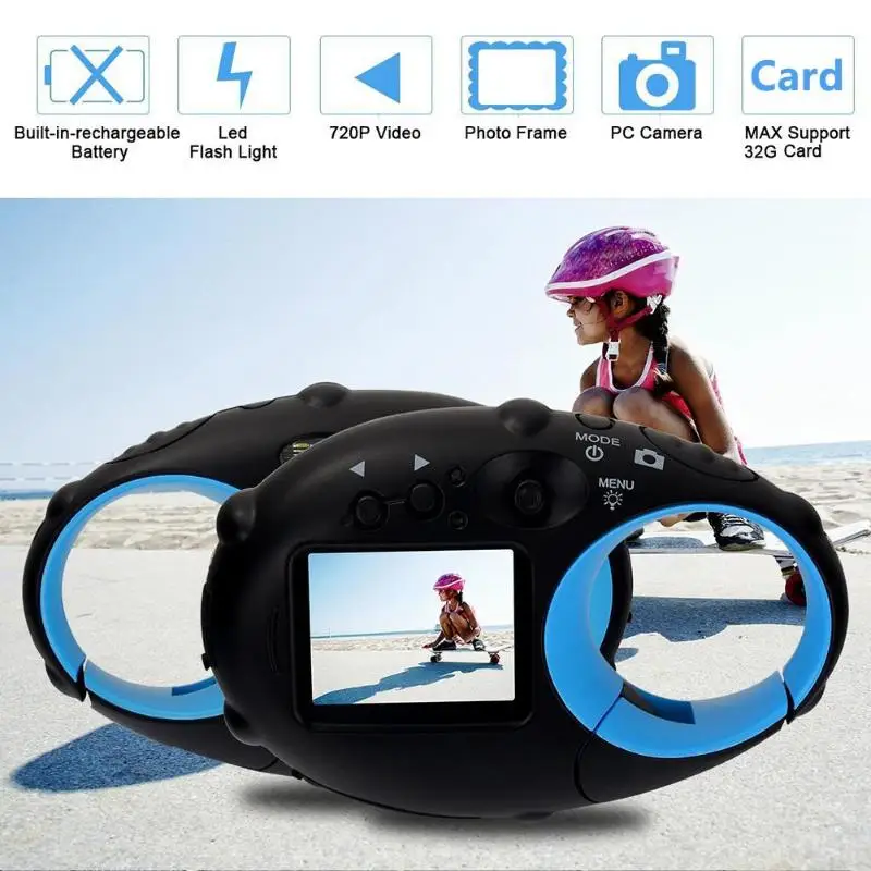 

1.5inch Kids Camera Small Peas 12MP Dust-Proof Shock-Absorbent Cartoon Mini Camcorder Video Recorder