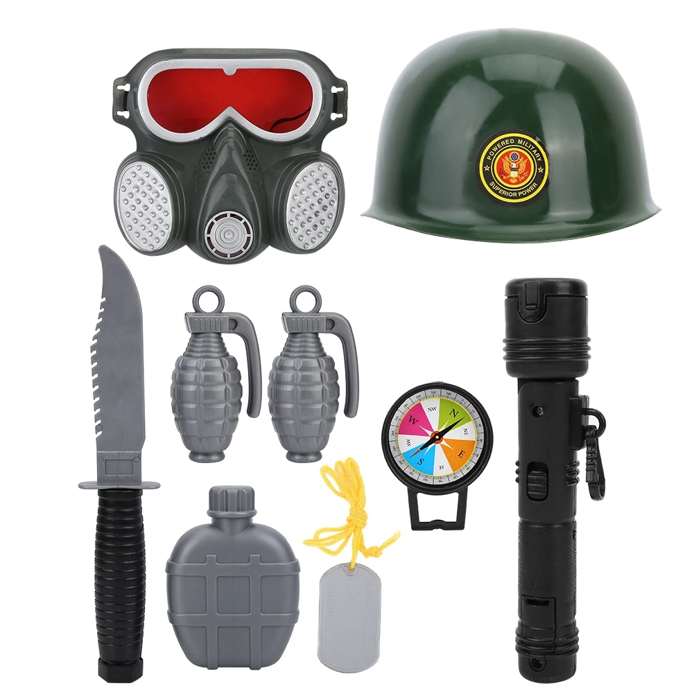 Kids Fancy Dress up Police/Firefighter/Soldier Costume and Accessories Suit Set For kids Children Pretend Paly Game Toy