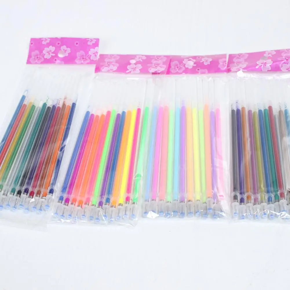 

None Gel Pen Office School Stationery Supplies 12PCS Colorful Pen Refills Fluorescent Glitter Pen Replacement Refill r20