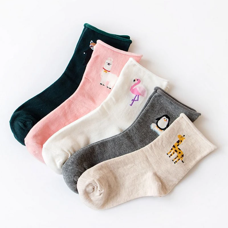 

Adjustable Tiger Sheep Free Size Pregnant Woman Anomal Giraffe Socks Soft Student Cute Comfortable Elastic Warm Cotton 1Pair