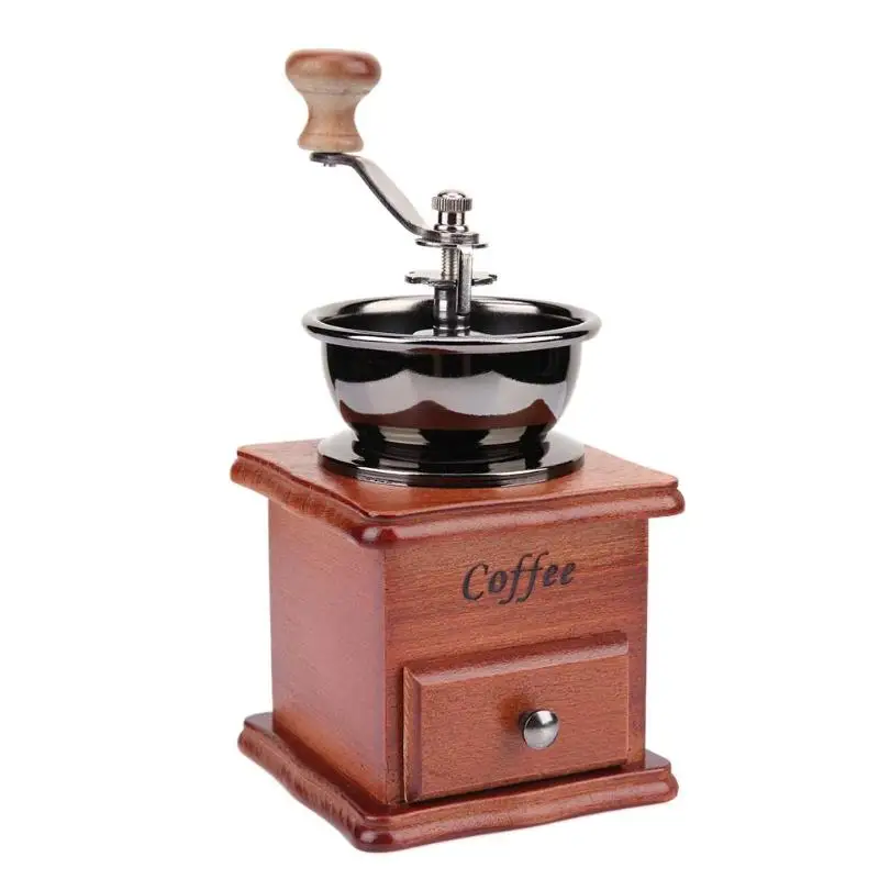 Buy Wooden Manual Coffee Bean Grinder Stainless Steel