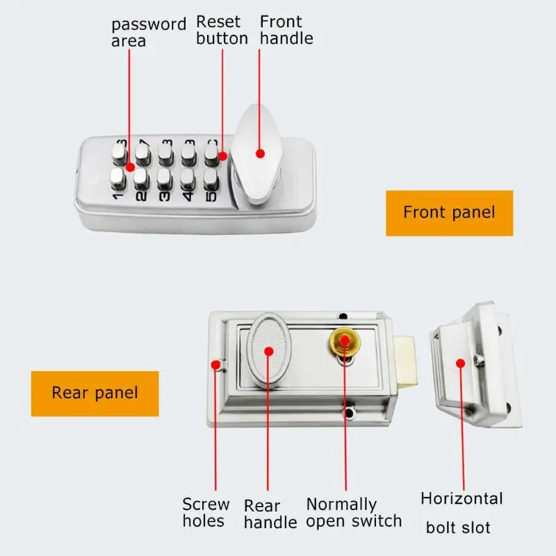 Водонепроницаемый механический цифровой дверной замок из цинкового сплава кнопочная панель без ключа пароль кодовый замок Домашний дверной замок дверные ручки замок дверной кодовый замок на дверь