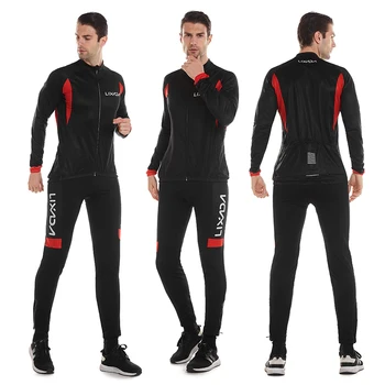 

Lixada Cycling Cloth Set Men's Sports Suit Winter Autumn Long Sleeves Cycling Jersey Padded Cycling Pants Windproof Cycling Sets