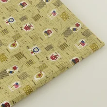 Коричневый проверяет Столовая посуда конструкции хлопок Ткань твил Ткань S Постельные принадлежности Скрапбукинг украшения Текстиль для дома лоскутное шитье