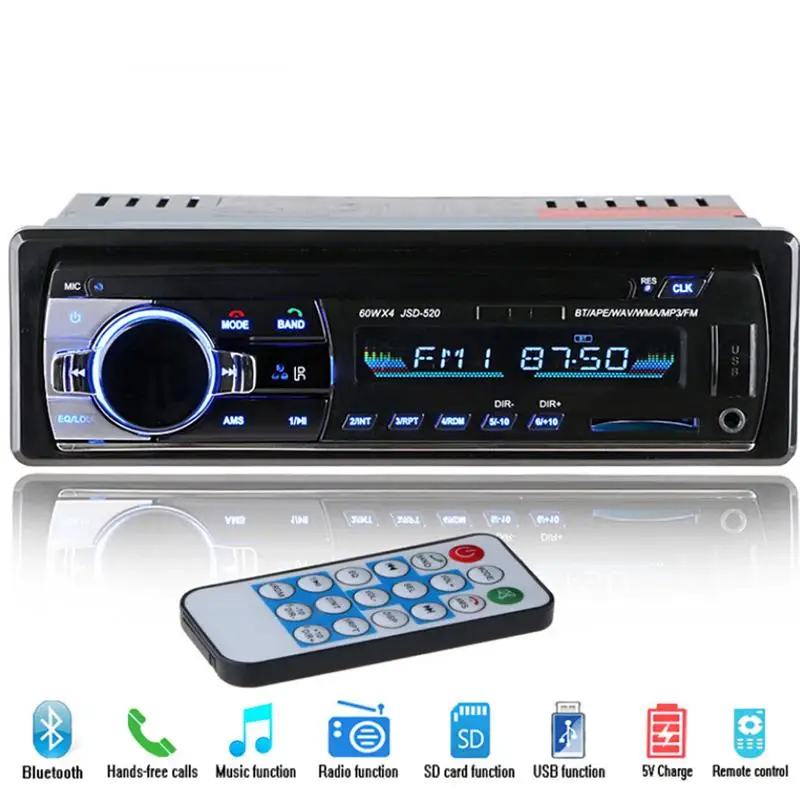 Автомобильный стерео fm радио MP3 аудио плеер Поддержка Bluetooth телефон с USB/SD MMC порт