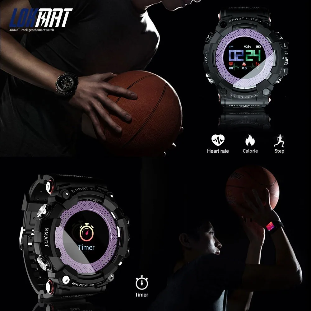 LOKMAT Smartwatch Bluetooth IP68 Waterproof Wearable Device Heart Rate Monitor Color Display Smart Watch For Android ios