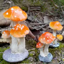 Милый имитация мини смолы маленький гриб цветочный горшок для суккулентных растений орнамент украшения набор Садовые принадлежности Поставки в горшках