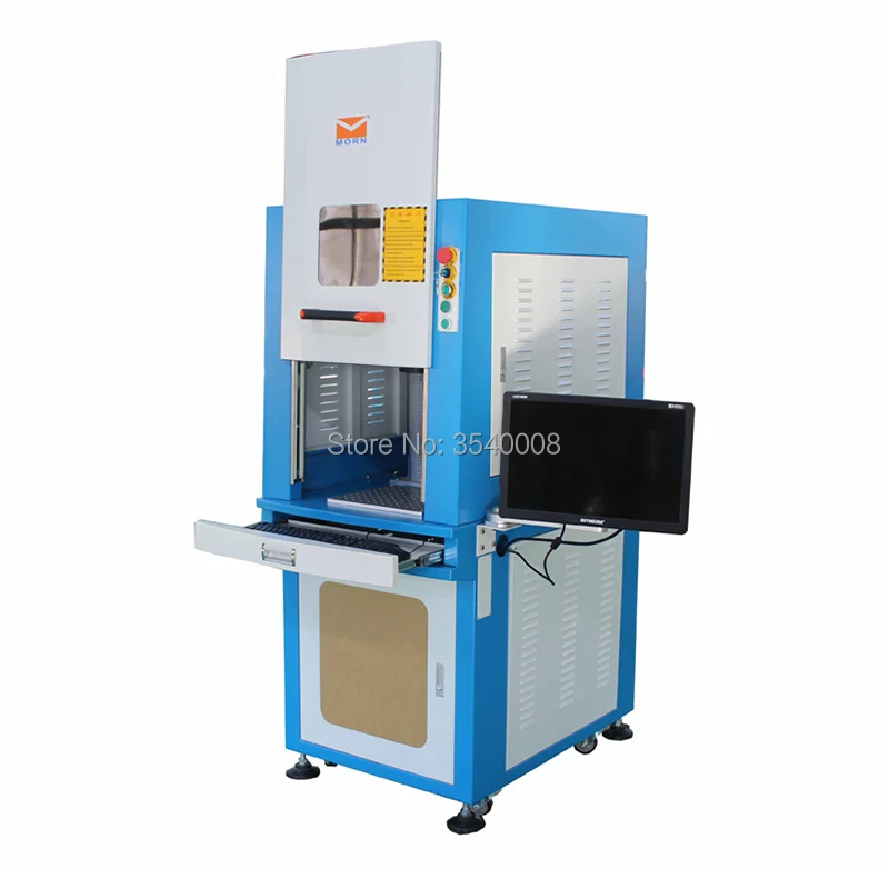  20W Enclose metal fiber laser marking machine + computer + rotary device + protection glasses
