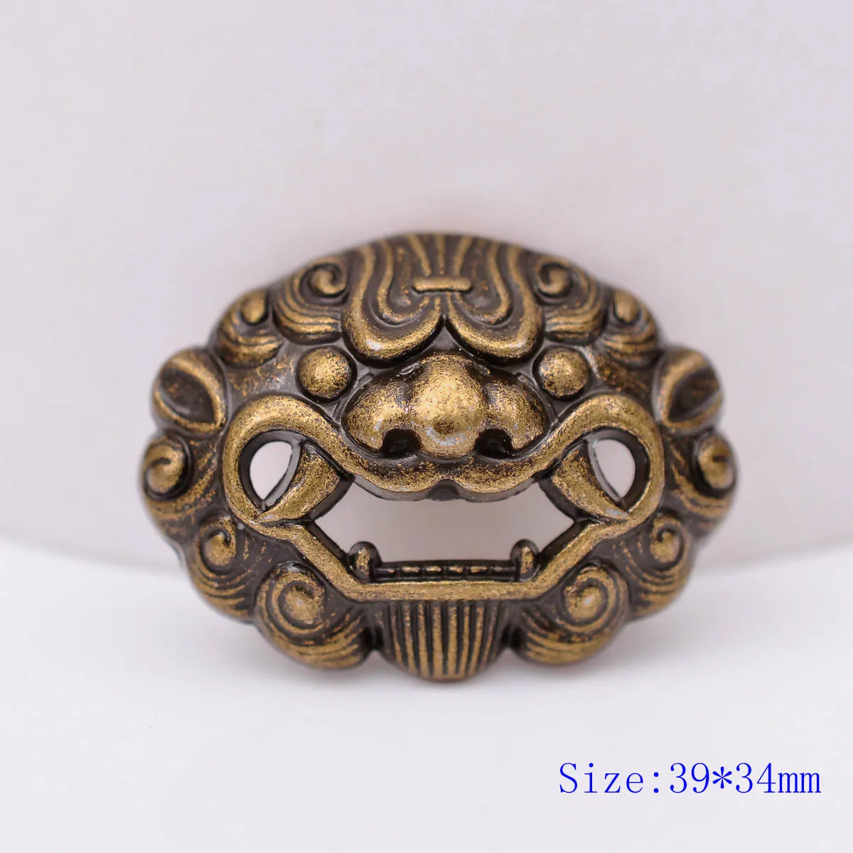 6 шт. 39x34 мм латунный китайский Лев Дракон голова Conchos Винт Задняя кожаная