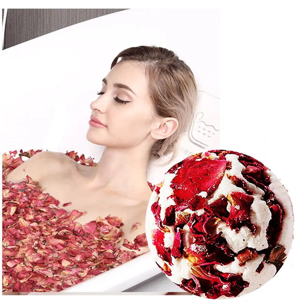 

Rose Essential Oil Bath Salt Ball Skin Moisturizing Soften Cuticle Relieve Fatigue Promote Blood Circulation Bubble Bathing Ball