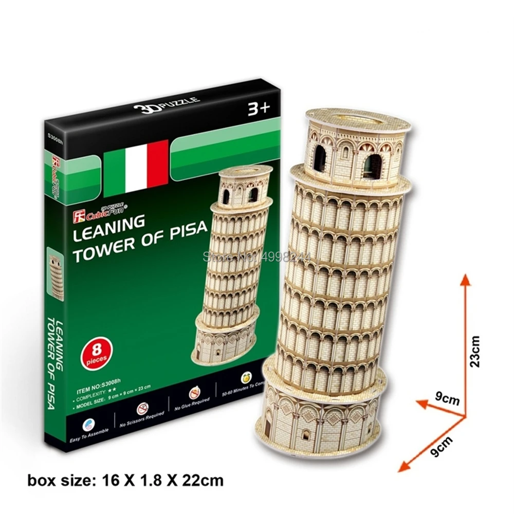 

Cubicfun S3008H 8pcs World Famous Architecture Leaning Tower Of Pisa 3D Paper Modal Puzzle