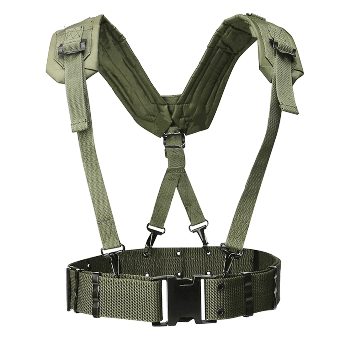  HS Adjustable Tactical Lightweight Waist Belt Harness Set for Outdoor Military Shoulder Waist Prote