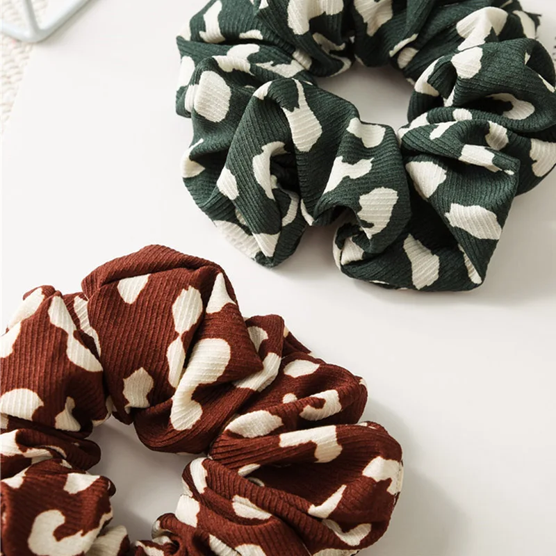Jual Dijual Ekor Kuda Titik Besar Rambut Tali Melingkar Elastis Printing Headband Hadiah Sanggul Pesta Scrunchie untuk Wanita Aksesoris Rambut 6 Warna