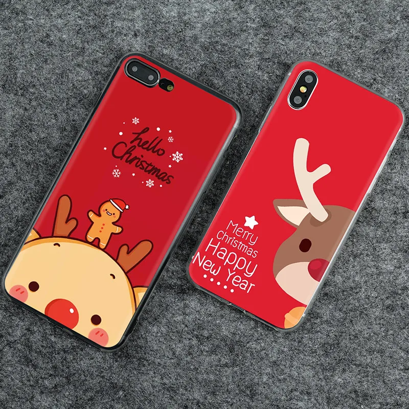 Мягкий чехол для телефона Рождественская серия iphone 6 plus 7 8 Plus X XR XS Max Силиконовый