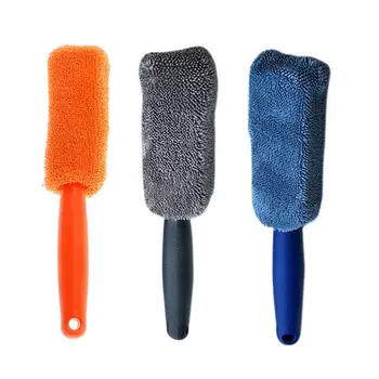 

Car Microfiber Handle Tire Leather Gap Cleaner Small Brush Plating Wheel Hub Brush Wash Paint Care Cloth Towel