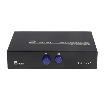 

High quality 130MHz 1 to 2 Monitor Switch VGA Video Splitter Converter Adapter Box 2 Port HD 1600 X 1280 VGA Sharing Switch