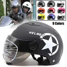 Motorino del motociclo del Casco Del Casco Mezzo Aperto Viso Motocross Casco Vintage Con Lente Visiera per Uomo e Donna Moto moto Casco Della Bici