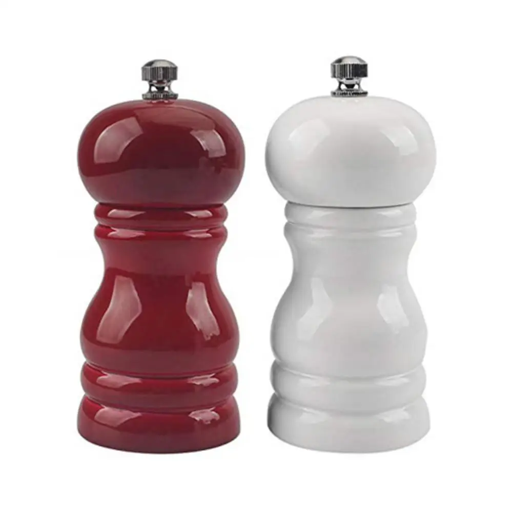 

Wooden Manual Pepper Millet Salt Grinder Black Pepper Cruet for Kitchen Red moedor de pimenta kitchen tools slap chop malt mill