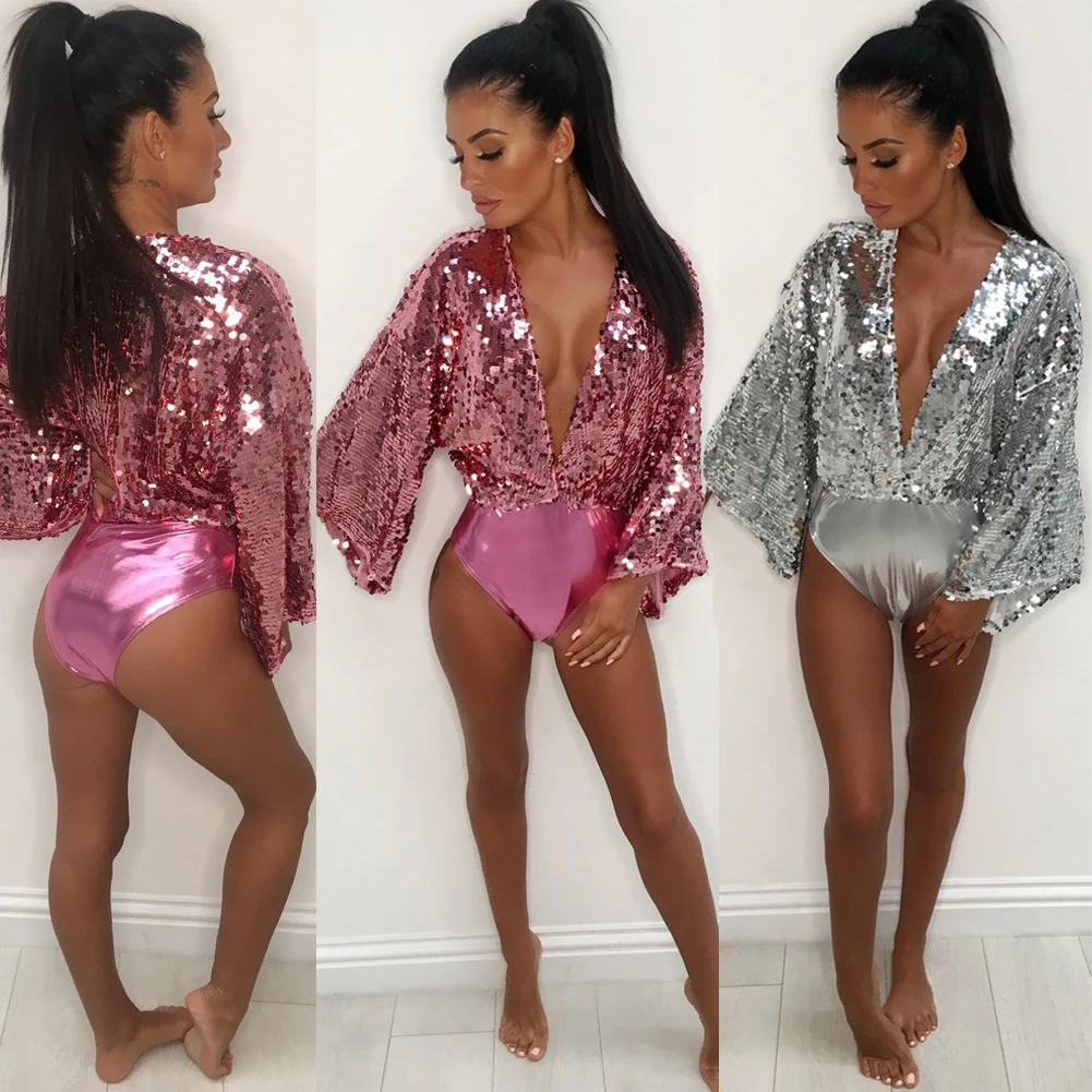 Hirigin Kardashian сексуальное бикини с глубоким V образным вырезом 2019 новые блестки