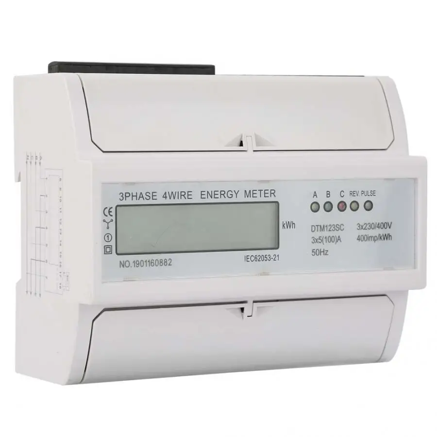 

Power Meter 230/400V 5-100A Energy Consumption Digital Electric Power Meter 3 Phase KWh Meter with LCD Hot Sale